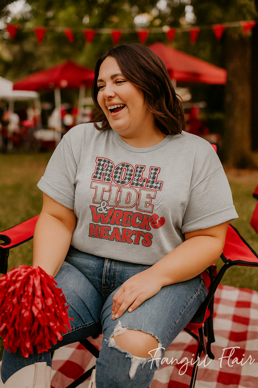 Roll Tide & Wreck Hearts Tee